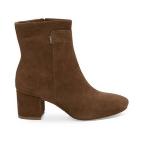 TOMS Dark Amber Suede Women's Evie Booties NIB